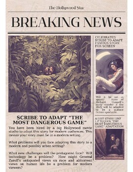 "The Most Dangerous Game" Creative Writing Project Prompts