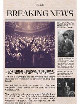 "The Most Dangerous Game" Creative Writing Project Prompts