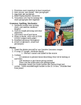 Journalism: Short Feature Story Rubric, Scored Example & Student Checklist 9-12