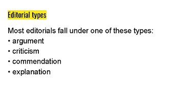 Journalism: Opinion & Editorial Writing Slideshow