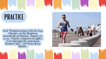 Journalism: Caption Writing Slideshow | Two-Sentence Formula | Grades 9-12