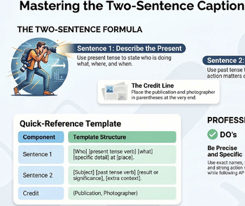Caption Writing Reference Chart | Journalism & Yearbook | Grades 9-12