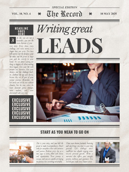 Journalism: Introduction to Lead Writing | Lead Types & Examples | Grades 9-12 preview image 1