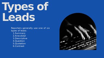 Journalism: Introduction to Lead Writing | Lead Types & Examples | Grades 9-12