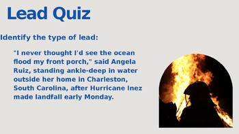 Journalism: Introduction to Lead Writing | Lead Types & Examples | Grades 9-12