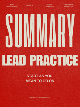 Journalism: Summary Lead Writing Worksheet & Answer Key | AP Style preview image 1