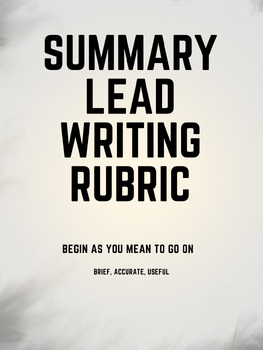 Journalism: Summary Lead Writing Rubric | AP Style | Grades 9-12 preview image 1