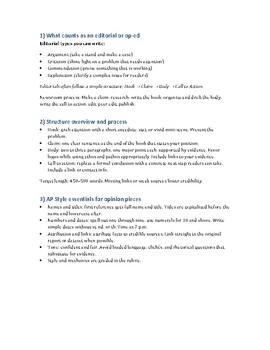 Journalism: Opinion Writing Work Booklet (Editorials & Op-Eds)