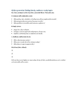 Journalism: Opinion Writing Work Booklet (Editorials & Op-Eds)