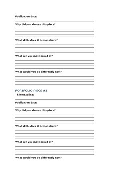 Journalism Portfolio Builder: Mid-Year & End-of-Year Reflection | Grades 9-12