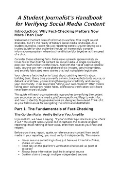 Social Media Fact-Checking Unit | SIFT Method, AI Detection | Journalism 8-12
