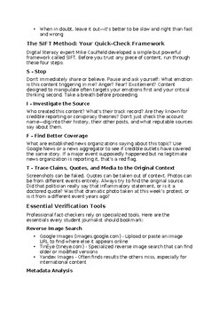 Social Media Fact-Checking Unit | SIFT Method, AI Detection | Journalism 8-12