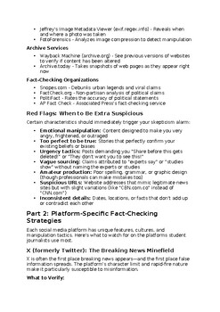 Social Media Fact-Checking Unit | SIFT Method, AI Detection | Journalism 8-12