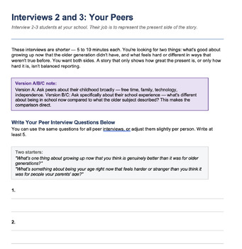 How Childhood Has Changed | Intergenerational Feature Writing | 8-12