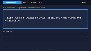 Journalism: AP Style Bellringers | 60-Slide Practice Deck PPT + Notes