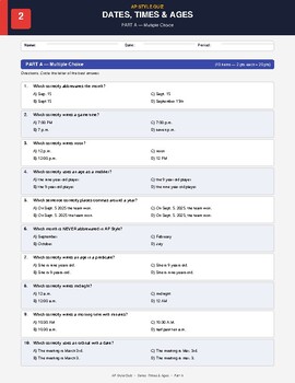 Journalism: AP Style Quiz Pack | 6 Quizzes + Answer Keys