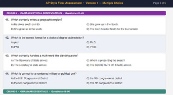 Journalism: AP Style Final Assessment | 2 Versions + Answer Keys
