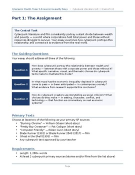 SF Cyberpunk Research Essay Unit: Economic Inequality | High School ELA