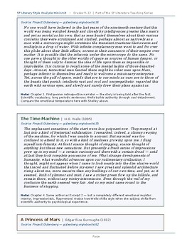 Science Fiction Style Analysis Mini-Unit: Public Domain Excerpts | Grades 9–12