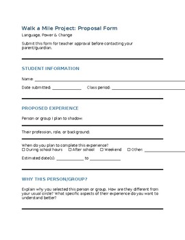 Walk a Mile in Someone Else's Shoes: Empathy Project & Reflection Writing