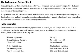 Haiku: New Ways of Seeing – Reading, Examples & Writing Assignment