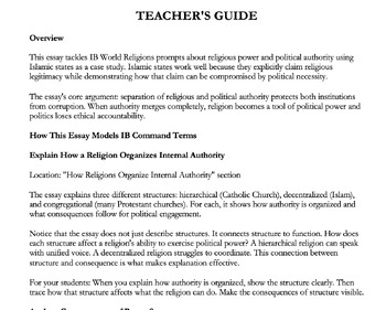 IB Religion & Society Bundle: Concepts 1-4 with Example Essays & Teacher Guides