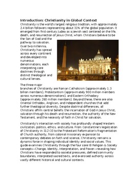 Christianity Study Guide: IB World Religions & Religion and Society Exam Prep