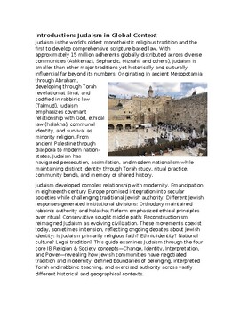 Judaism Study Guide: IB World Religions & Religion and Society