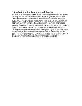 Sikhism Study Guide: IB World Religions & Religion and Society
